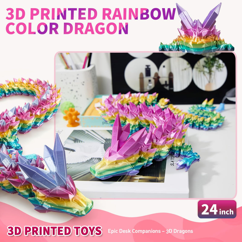 meturebear rainbow dragon for desk, office, car decor with vivid finish.
