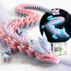 Meturebear 30-inch crystal dragon glows vividly for desk decor