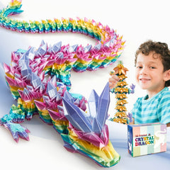 meturebear rainbow dragon 24in crystal figure enhances desk decor with vibrant color.