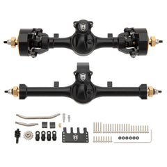MEUS RACING front 5mm ISO V2 SCX24 axles improve steering stability on rugged terrain.