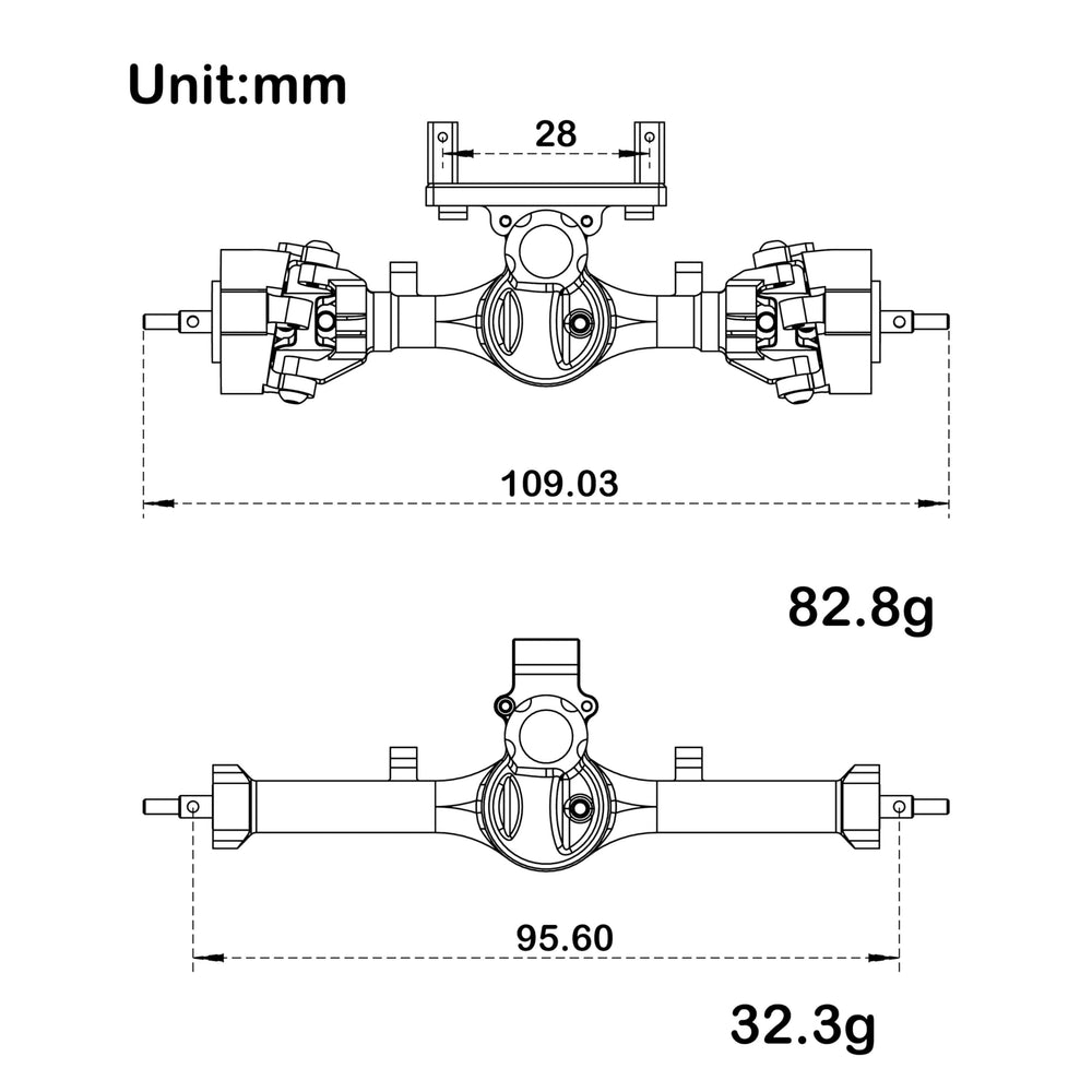 MEUS RACING rear 5mm ISO V2 SCX24 axles deliver rugged performance on tough trails.