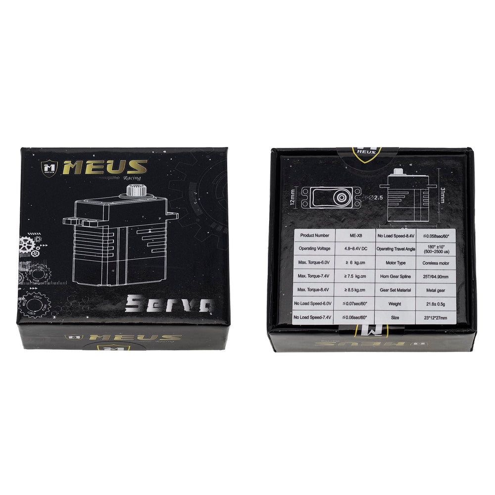 MEUS RACING coreless servo 8.5kg install-ready for SCX24 TRX4M and more.