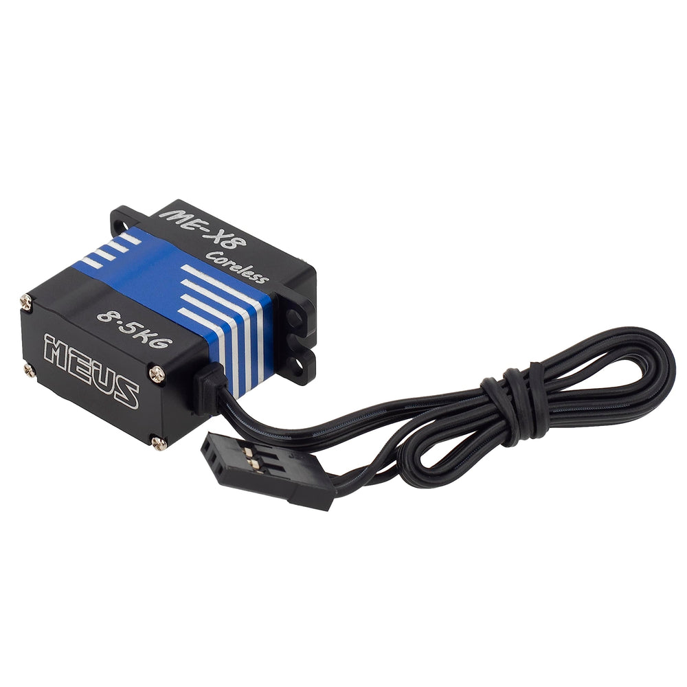 MEUS RACING coreless servo 8.5kg servo horns included for quick mounting.