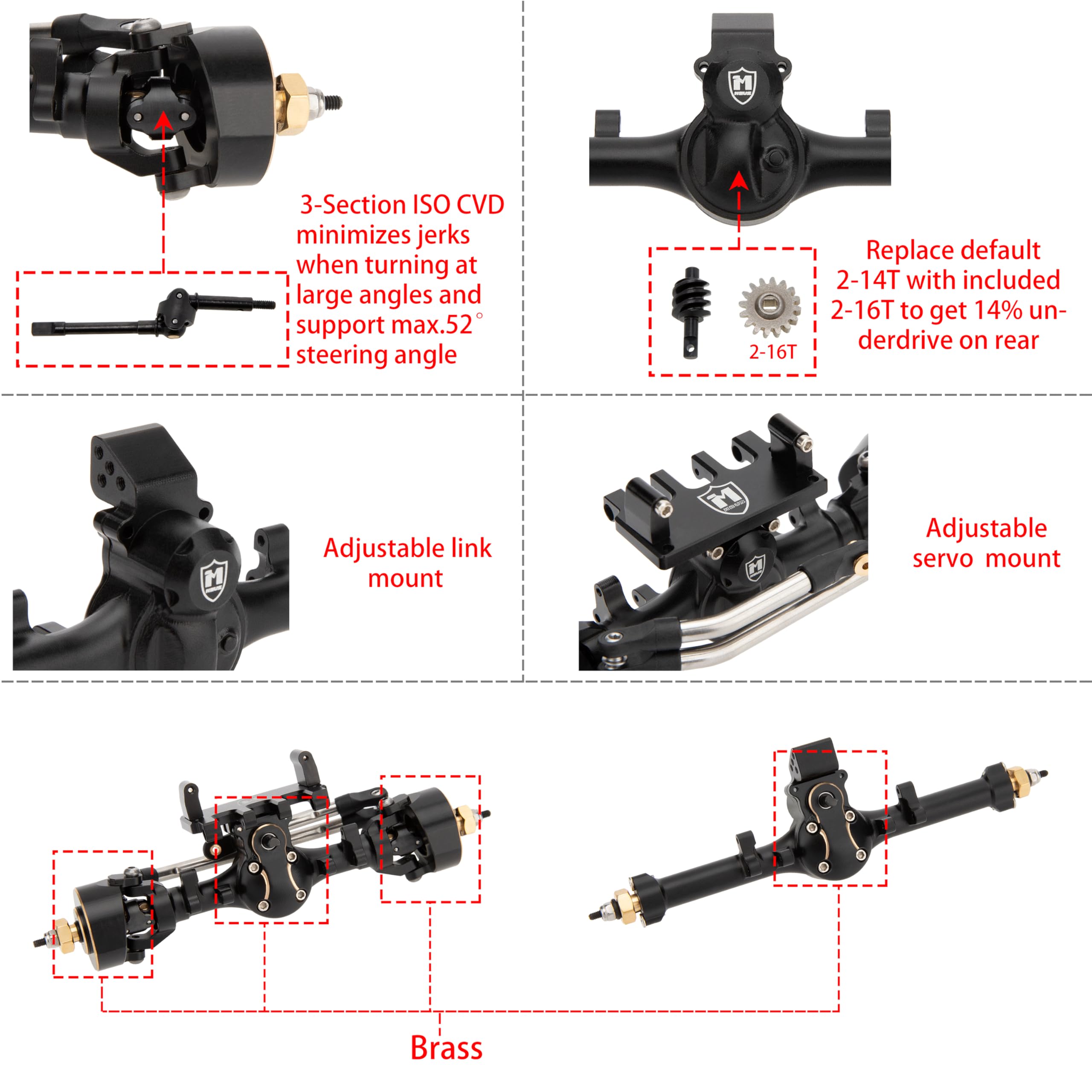 MEUS RACING diff cover for ISO V2 SCX24 protects internals during hard turns.