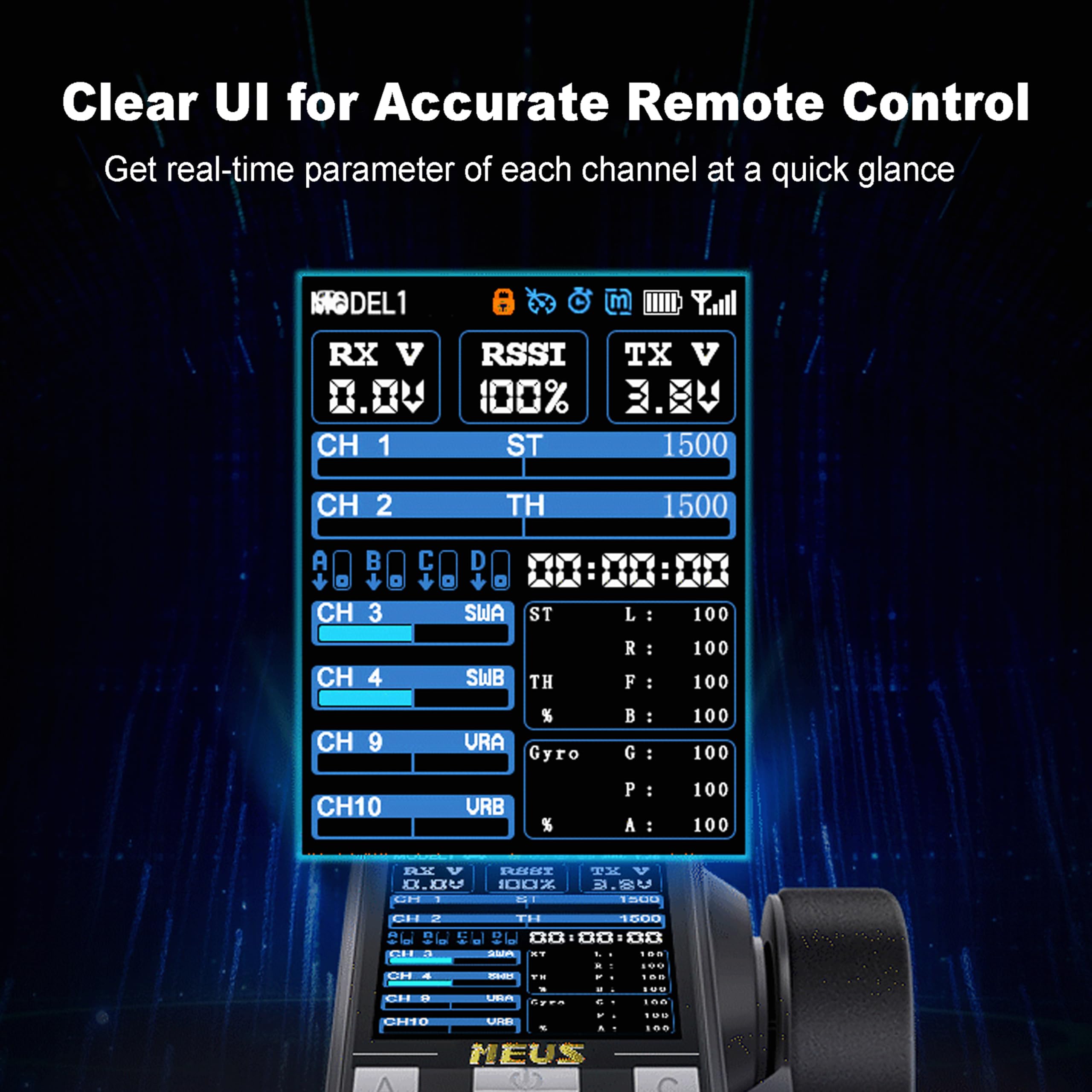 MEUS RACING ME-10B receiver pack included with the kit for quick setup.