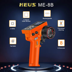 MEUS RACING ME-8B display UI showing real-time channel data for quick adjustments.