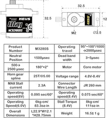 MEUS Racing SCX24 arm 25T, 5.0mm fits precisely for torque control.