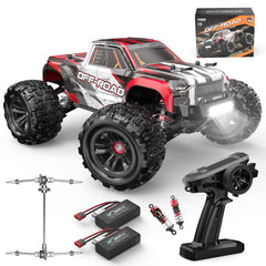 MEW4 1/16-scale 4x4 offroad truck side view demonstrates rugged build for beginners.