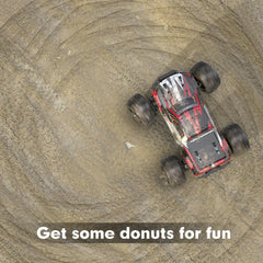 MEW4 RC truck top view emphasizes compact size for portable fun anywhere.