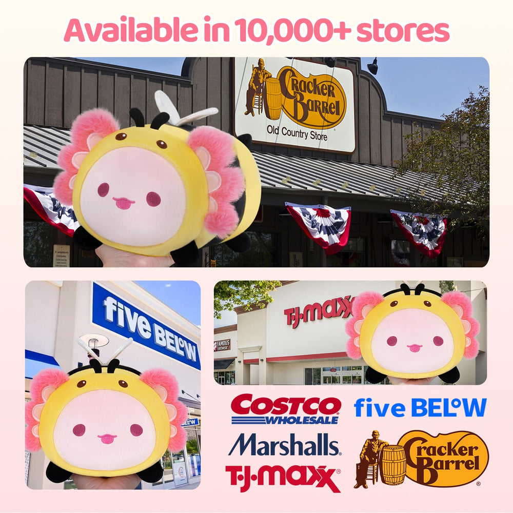 Mewaii axolotl bee plush care shot demonstrates washing guidance.