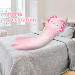 Mewaii axolotl body pillow – multipurpose plush for sofa support and lounging.