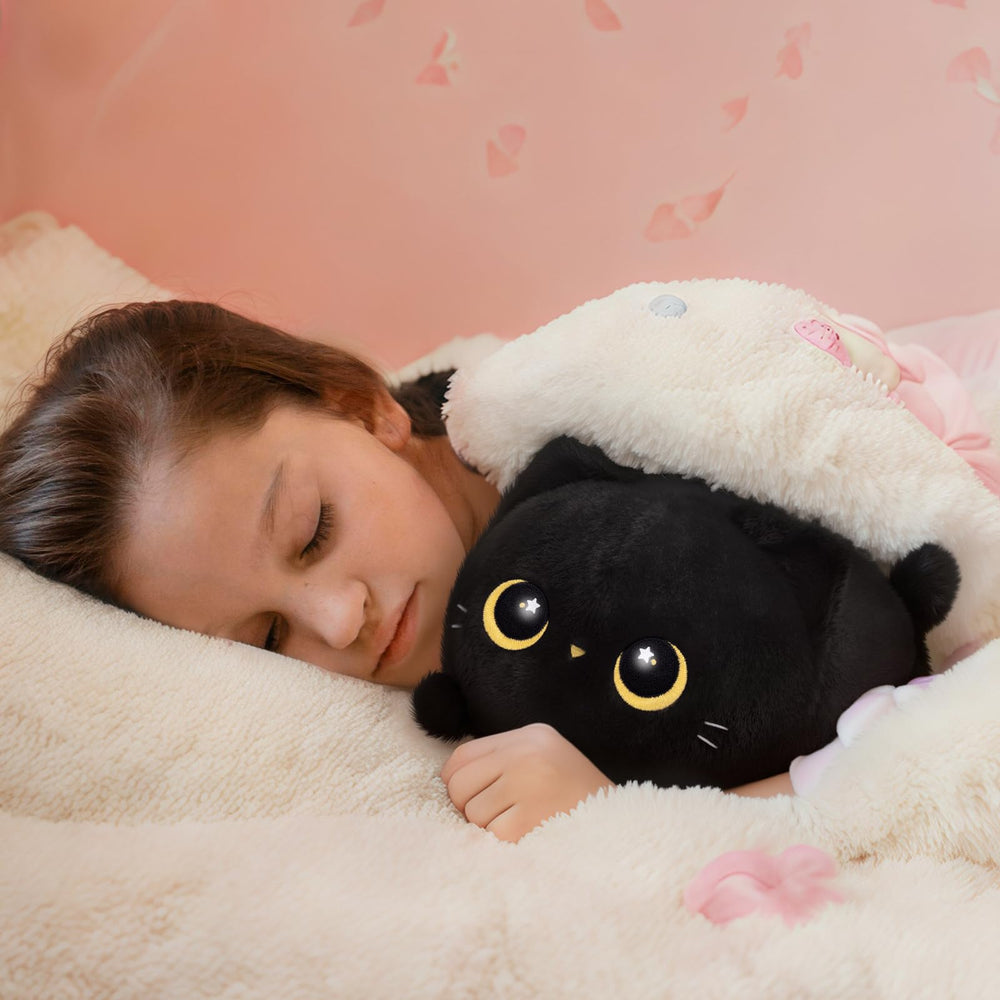 Mewaii black cat plush cuddle-ready 16-inch companion.