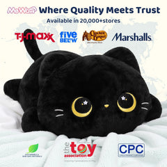 Mewaii black cat plush face detail showing adorable expression