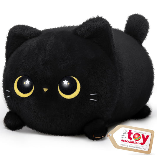 Mewaii black cat plush with soft fabric for cozy comfort.