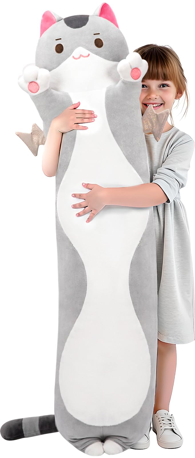 Mewaii cat body pillow soft texture supports back and neck during lounging.