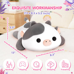 Mewaii cow plush pillow soft body invites hugging and relaxation.