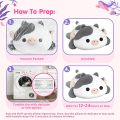 Mewaii cute cow plush pillow cuddle companion during playtime.