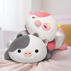Mewaii Cute Cow Plush Toy detail highlights soft fiber fill.