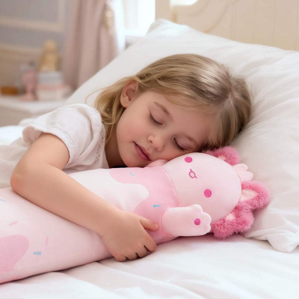 Mewaii long axolotl plush 110cm – immersive snuggle buddy for movie nights.