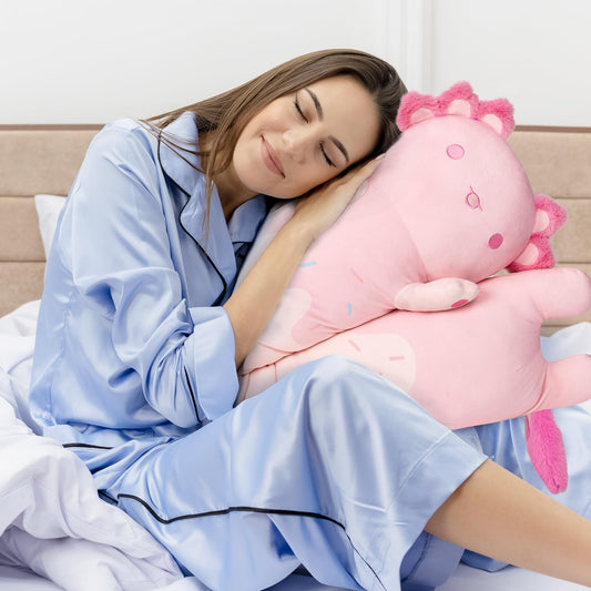 Mewaii long axolotl plush 70cm – extra-large hug pillow for relaxed reading.