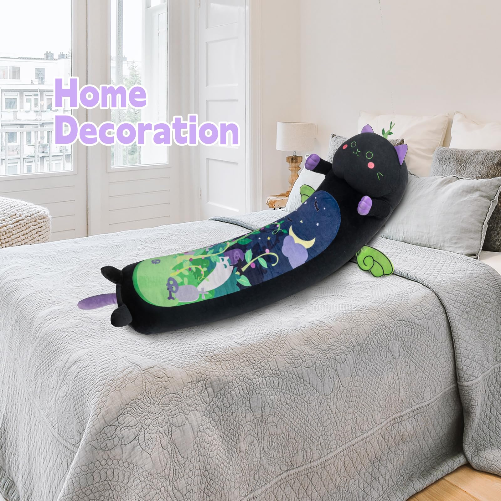 Mewaii Long Cat Plush 110cm perfect sofa lumbar support.