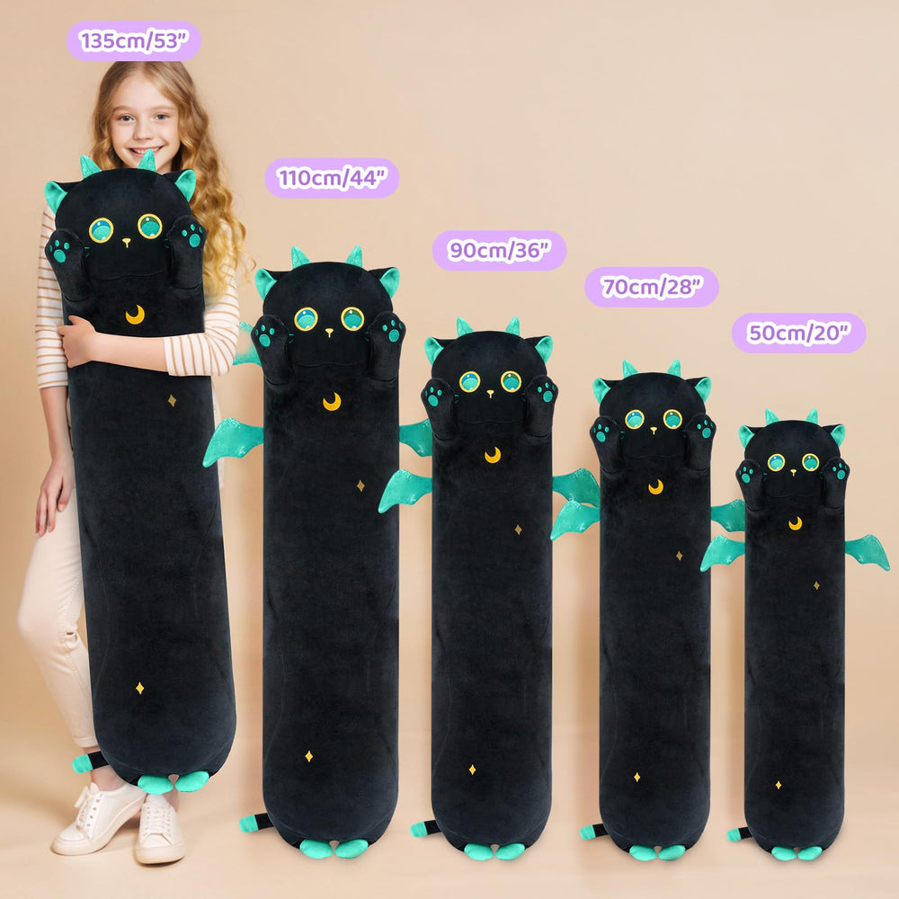 Mewaii Long Cat Plush 135cm size for immersive sleep and snuggles.