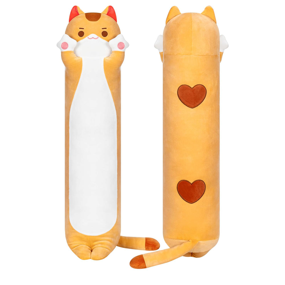 Mewaii long cat plush 50cm brown, ultra soft cuddle buddy for kids