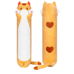 Mewaii long cat plush 50cm brown, ultra soft cuddle buddy for kids