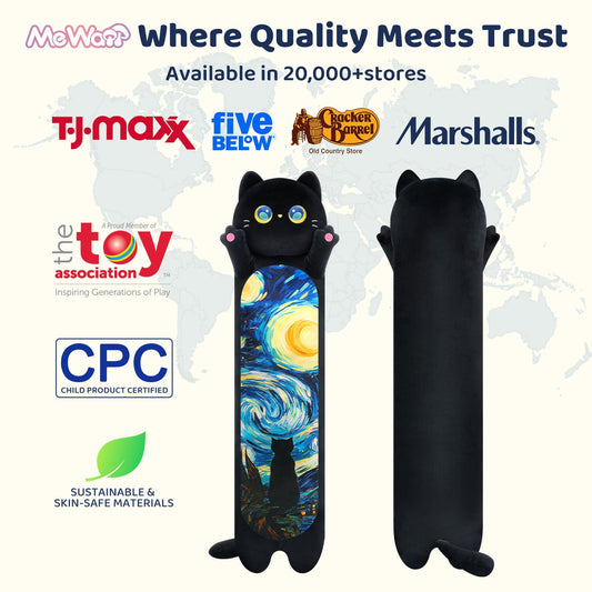 Mewaii long cat plush 70cm size for fuller hugs and support