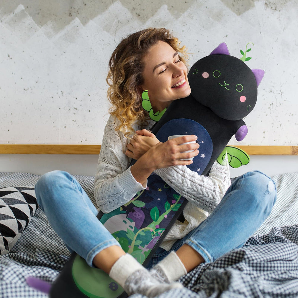 Mewaii Long Cat Plush 90cm offers enveloping comfort for naps.