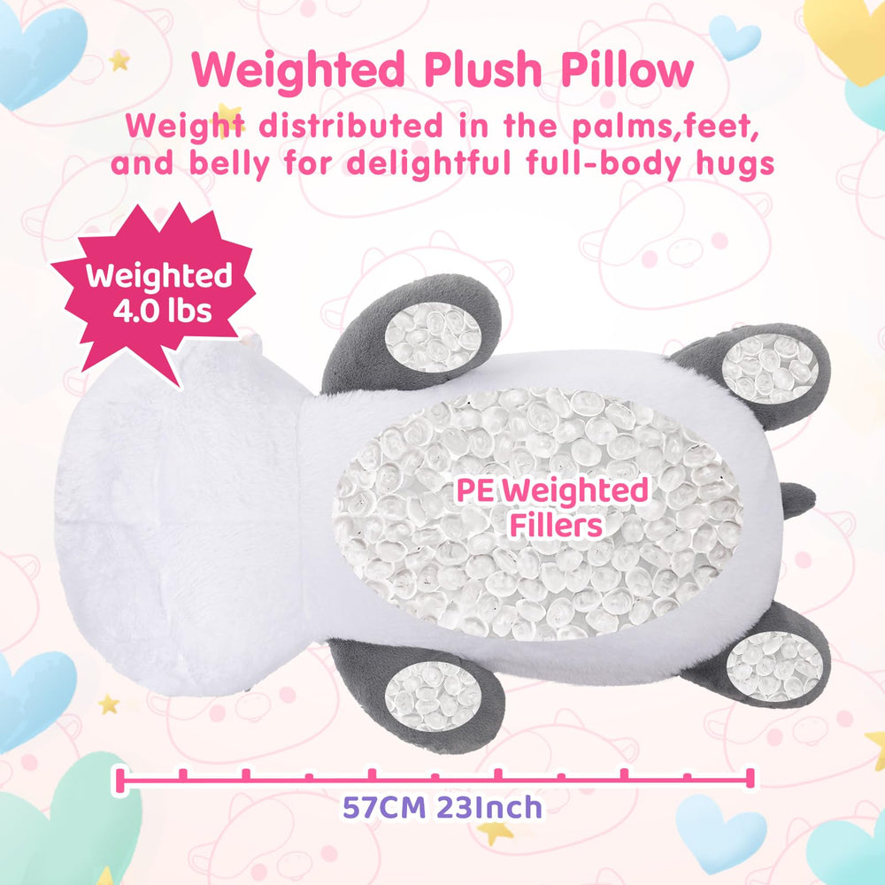 Mewaii Weighted Cow Plush beads closeup reveals even weight distribution