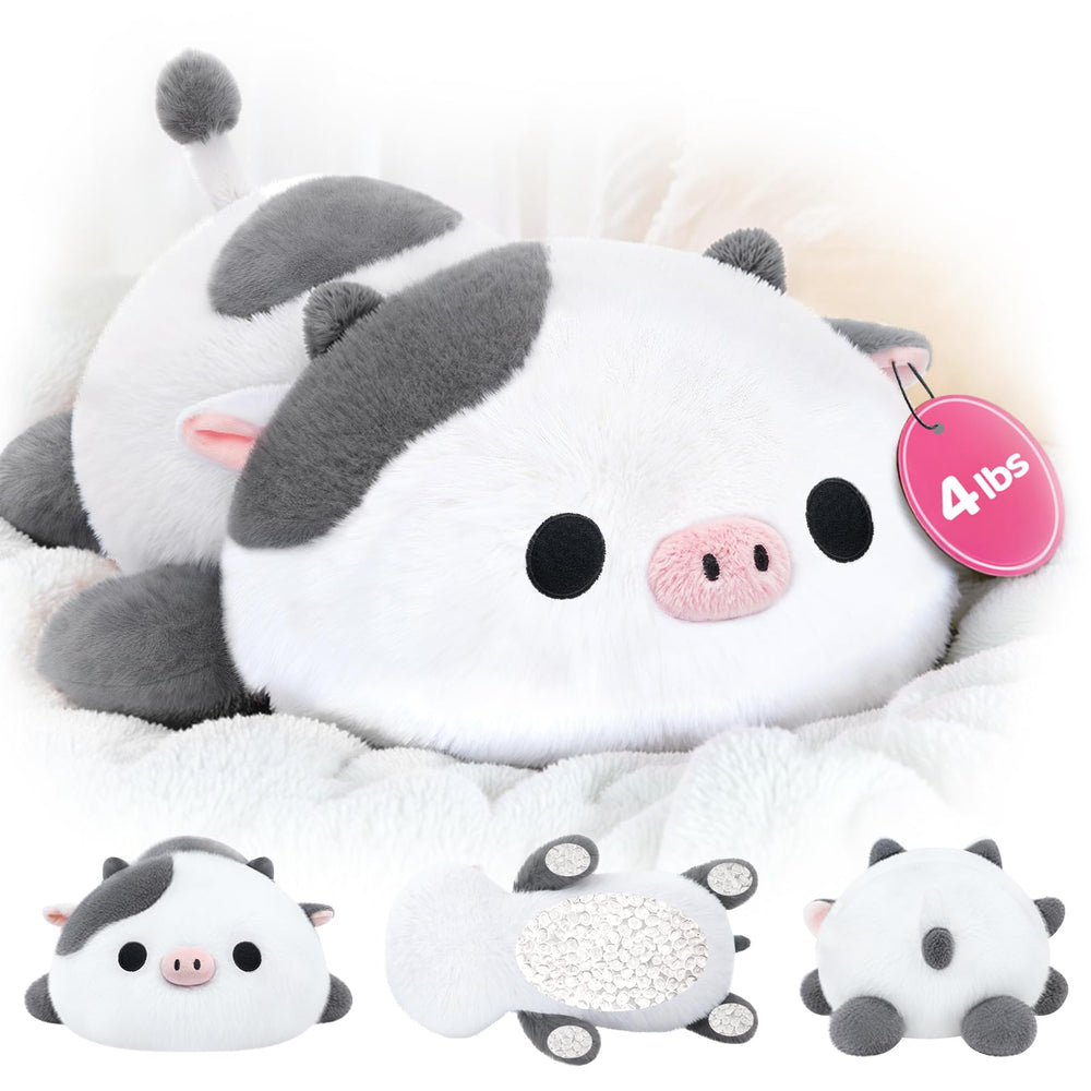 Mewaii Weighted Cow Plush front view for cozy hugs and comfort