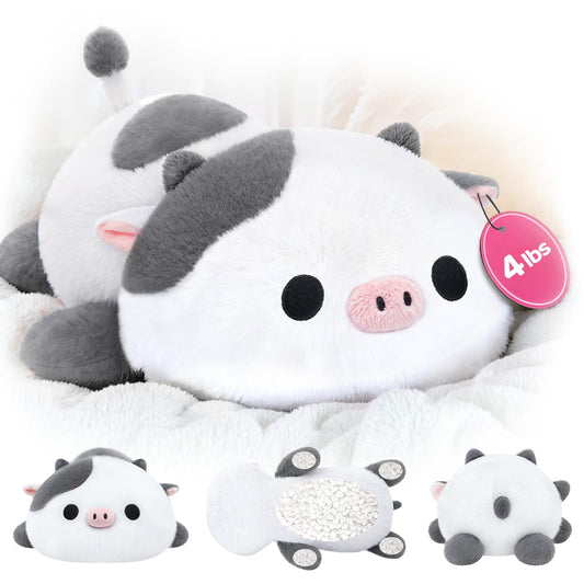 Mewaii Weighted Cow Plush front view for cozy hugs and comfort