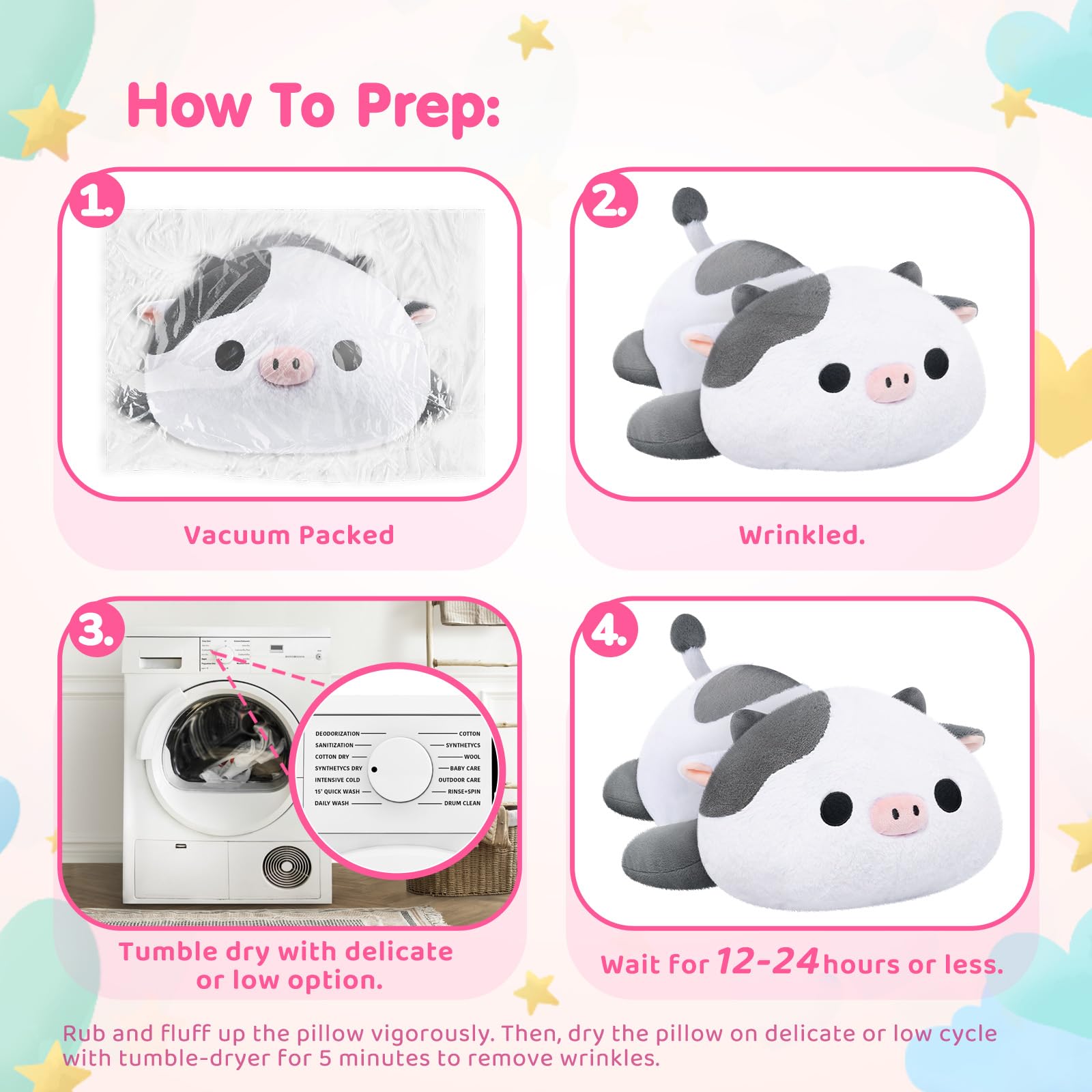 Mewaii Weighted Cow Plush gift-ready packaging makes gifting easy