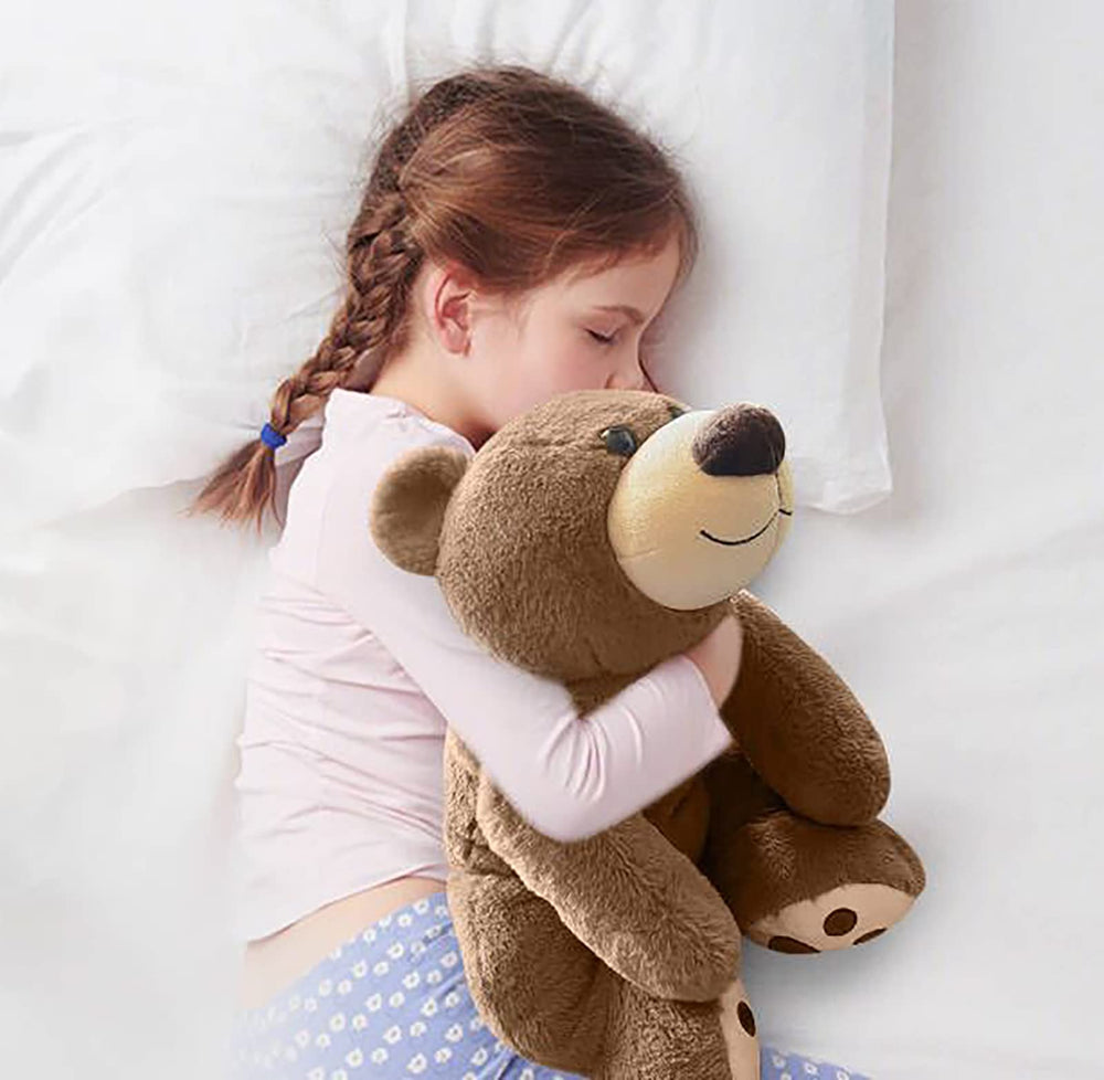 Mewkou weighted bear features soft plush fur for cozy, gentle hugs.