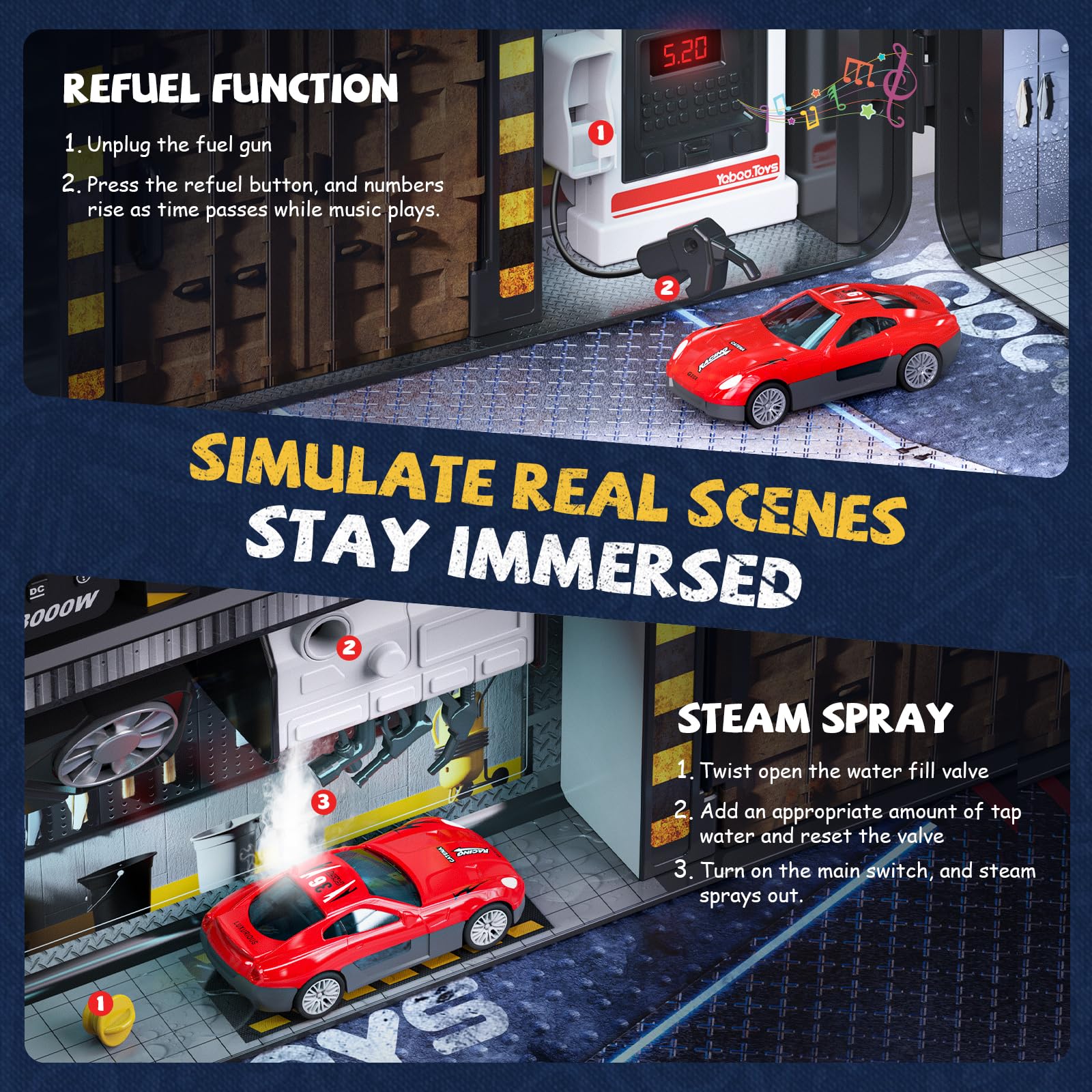 MEWOCHEE refueling switch with sounds adds realistic service moments.