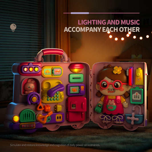 MEWOCHEE Montessori busy board with lights and sounds to spark curiosity