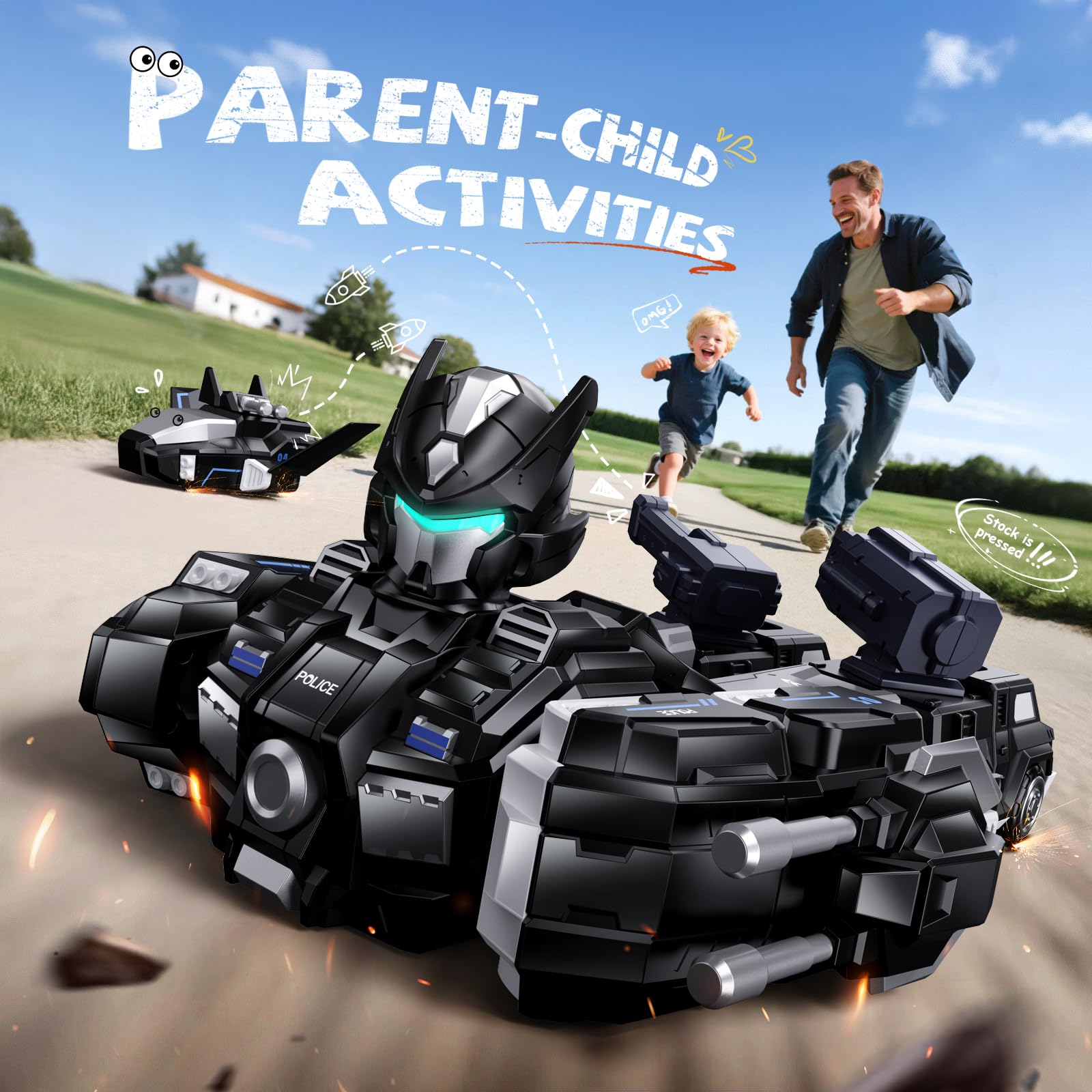 MEWOCHEE police vehicles diy-build kit for kids to explore magnetic engineering.