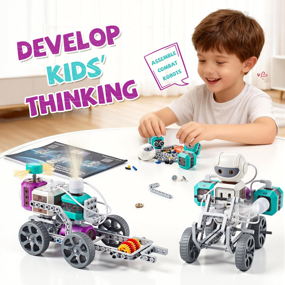 MEWOCHEE robot heads 3-types highlight versatile robotics exploration for creative play.