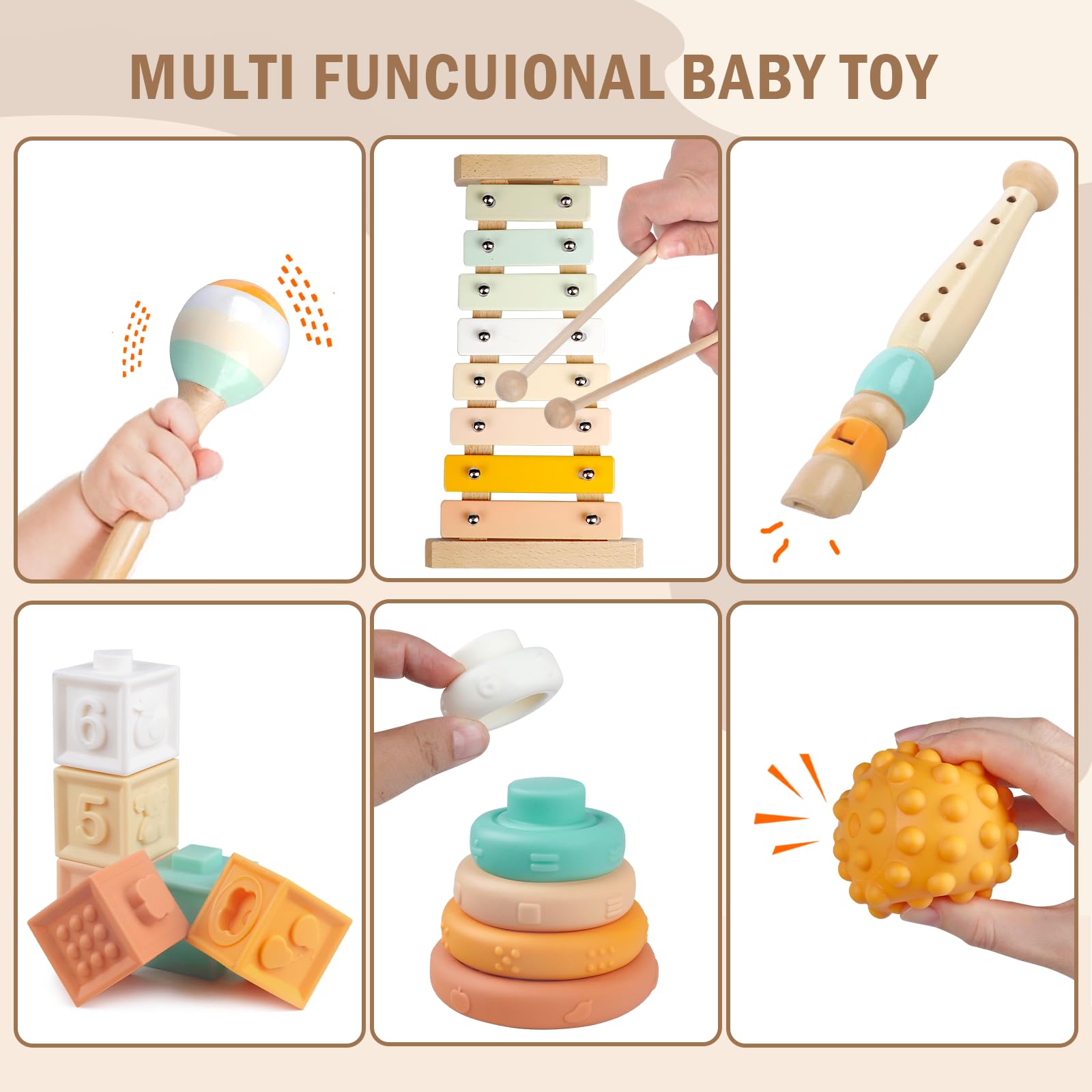 Meytccve wooden flute encourages sound exploration and fine motor skills.