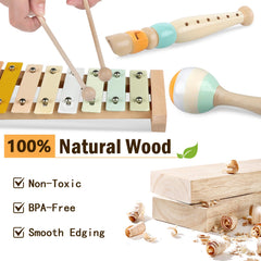 Meytccve wooden xylophone introduces rhythm and cause and effect.