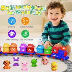 Meytccve farm animal toys with numbered barns for counting
