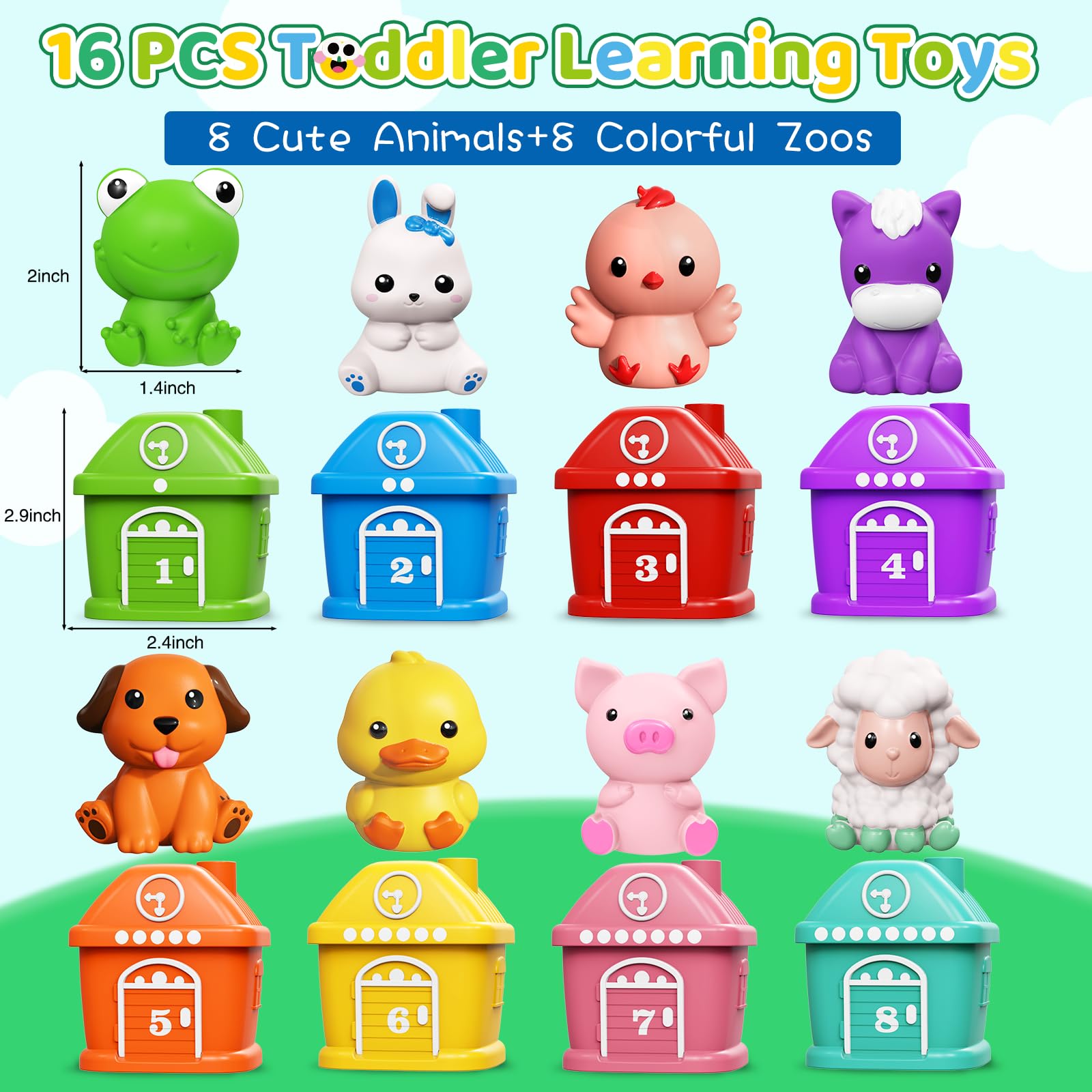 Meytccve 3-in-1 learning toy promoting matching, sorting, and recognition