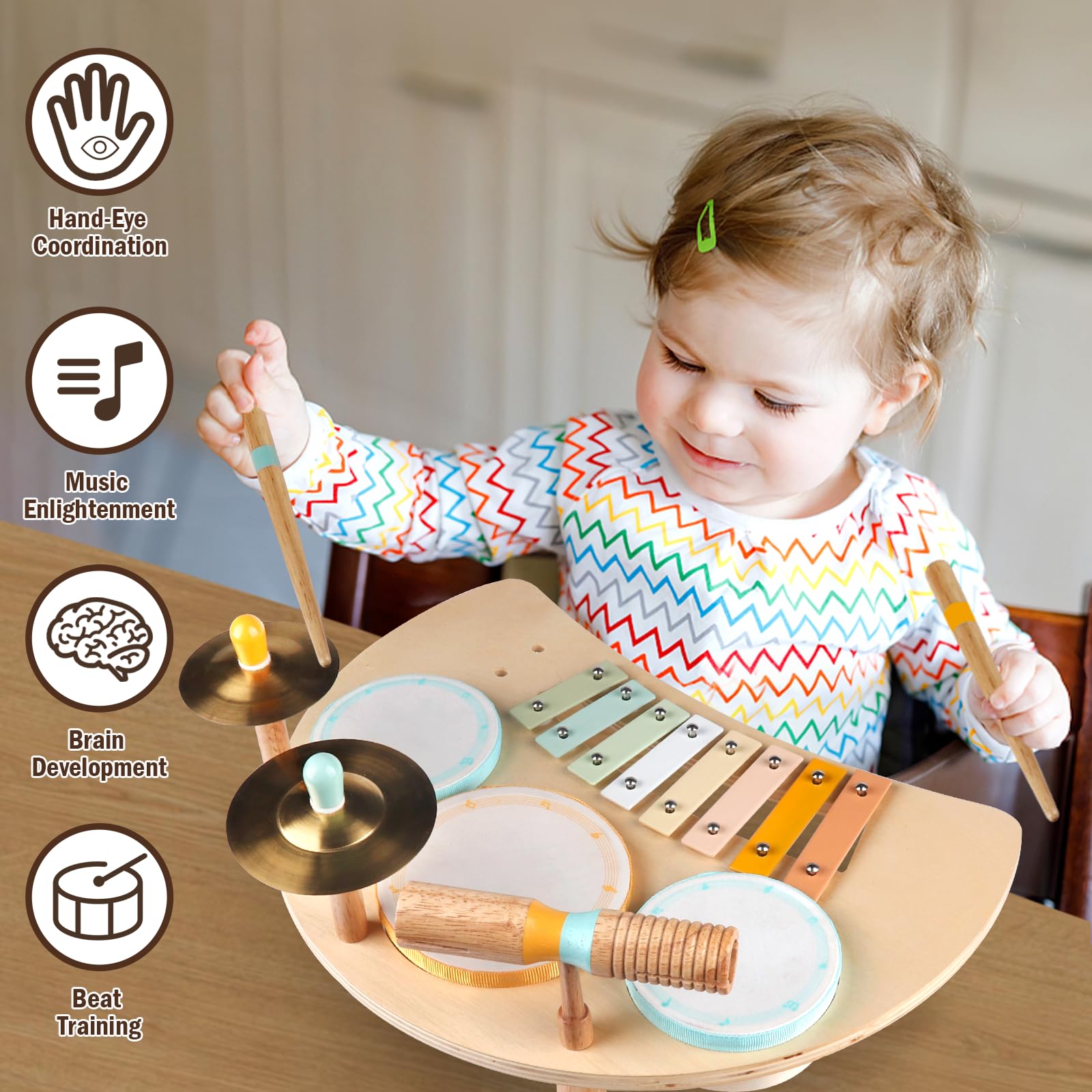 Meytccve Neutral color wooden design supports focus and calm attention.
