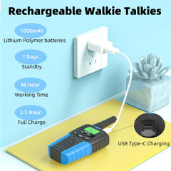 Mfcir Kids Walkie Talkies 2-Pack side view showing compact size