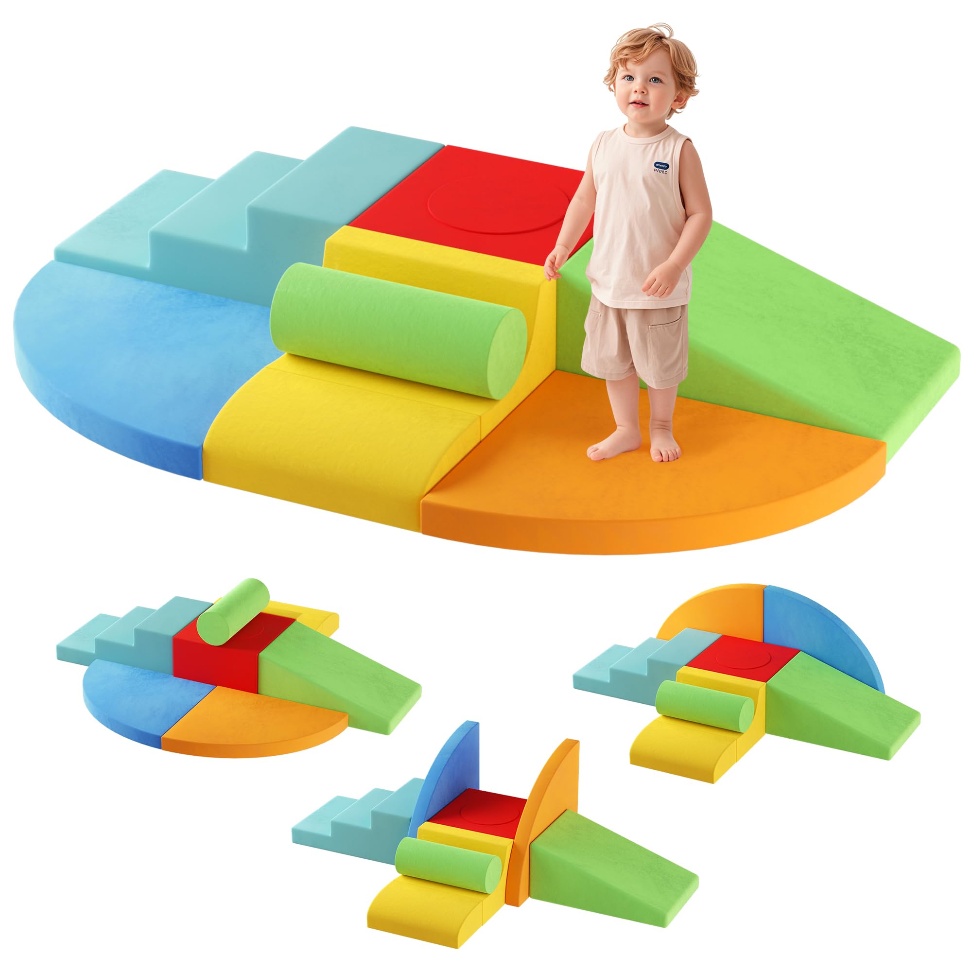 MFXLGO foam climbing blocks full set for toddler indoor play and exploration.