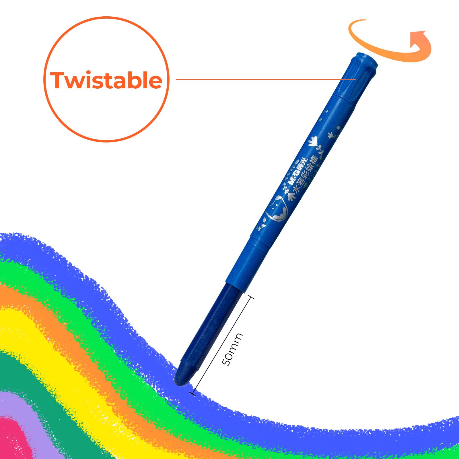 M&G Tempera Paint Sticks on paper deliver bright coverage without brushes or water.