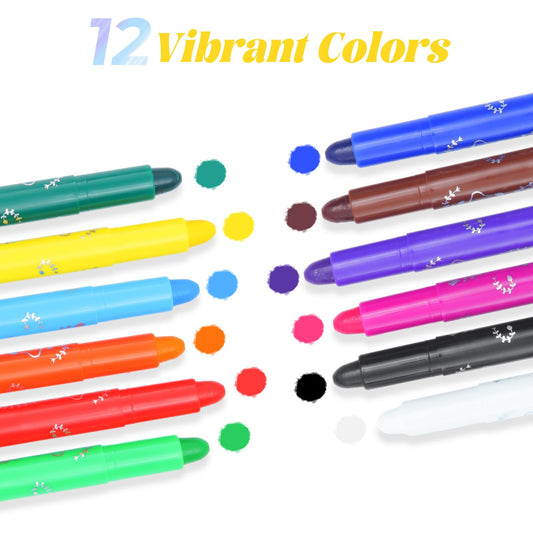 M&G Tempera Paint Sticks twist-action enables precise color control and smooth application.