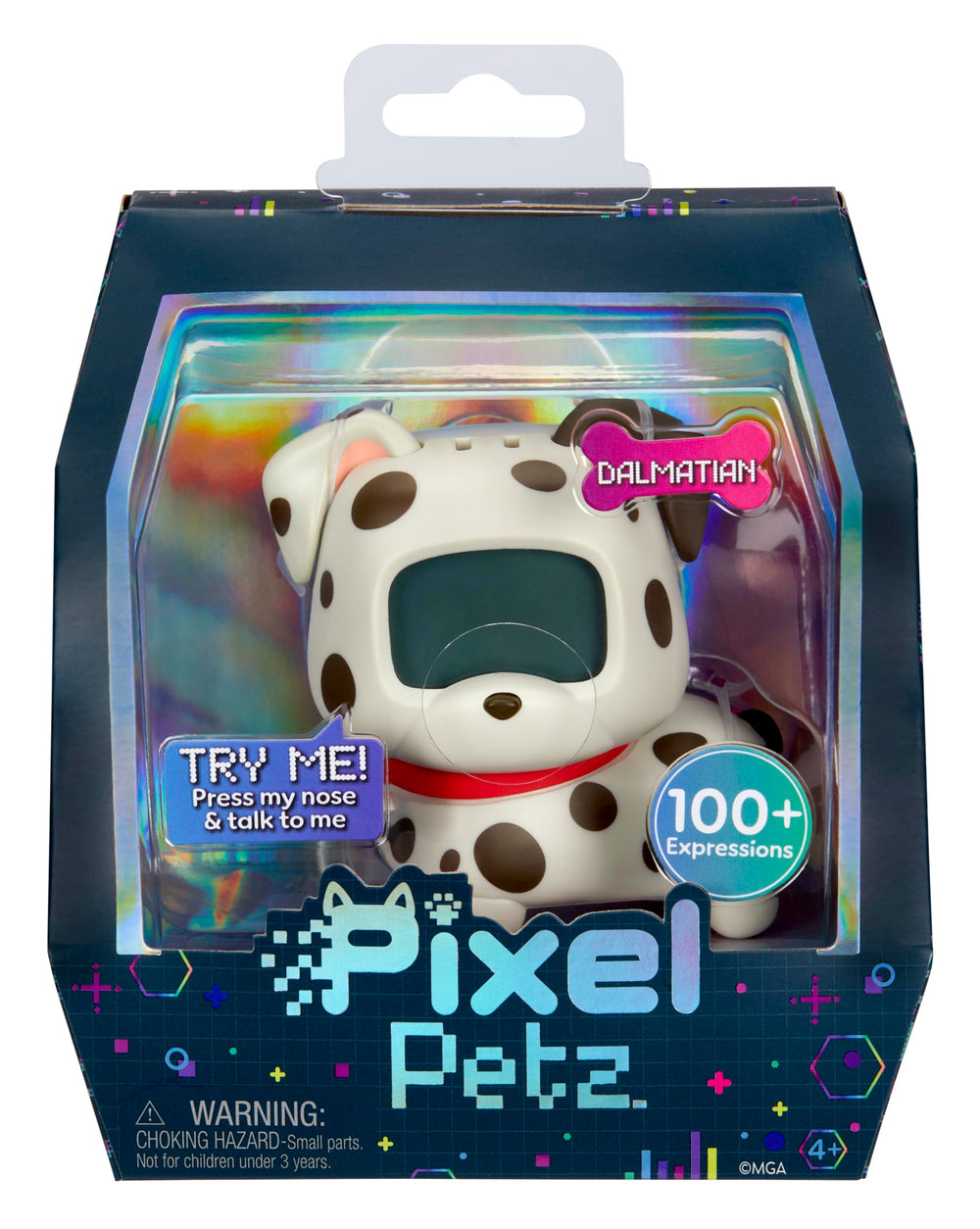 MGA Pixel Petz Dalmatian invites social play with other Pixel Petz.