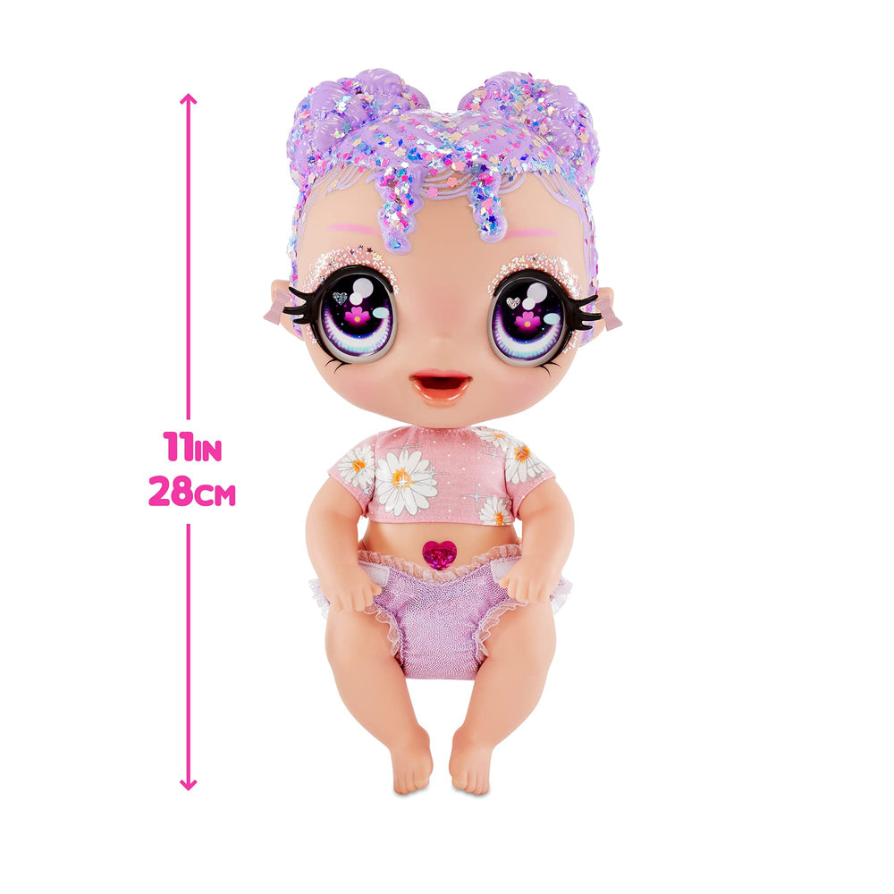 MGA Glitter Babyz Lila Wildboom bath color-change—hair shifts hue when washed